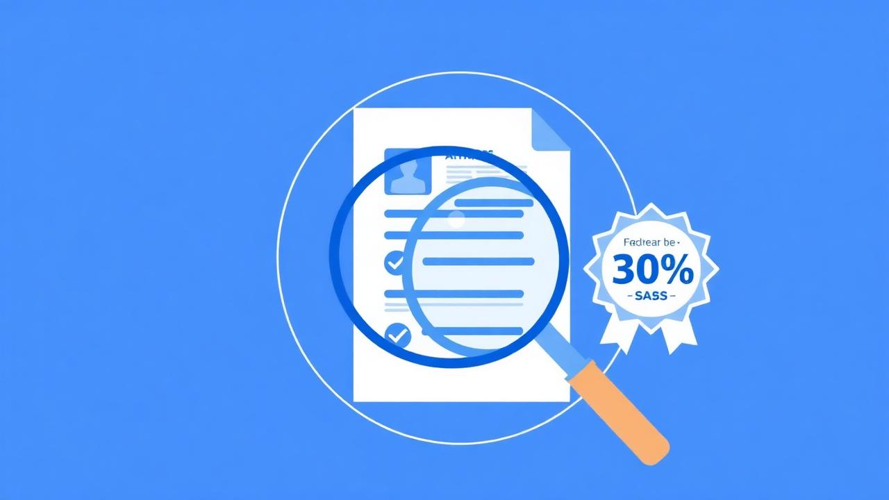 Aplicație de screening CV automat cu AI — ilustrație CV scanat și scor de potrivire